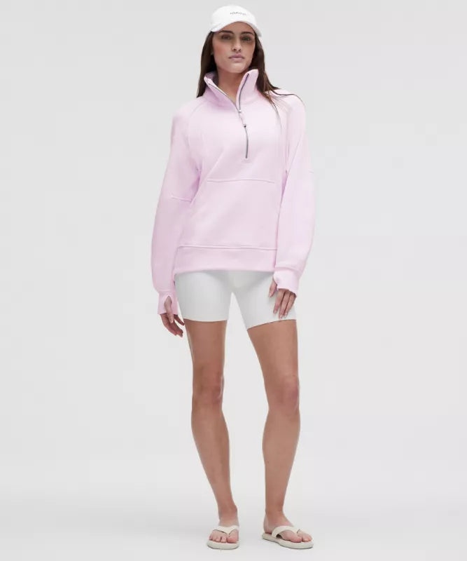 Sweat demi-zippé Scuba Oversized à col cheminée Long